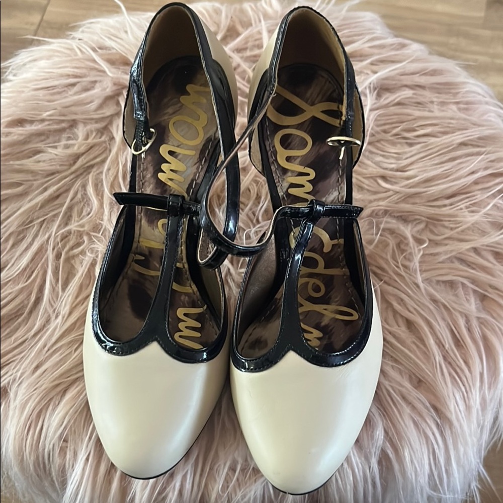 Sam Edelman Black and Cream Heels